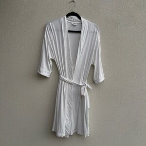 White Cozy Earth Bamboo Robe